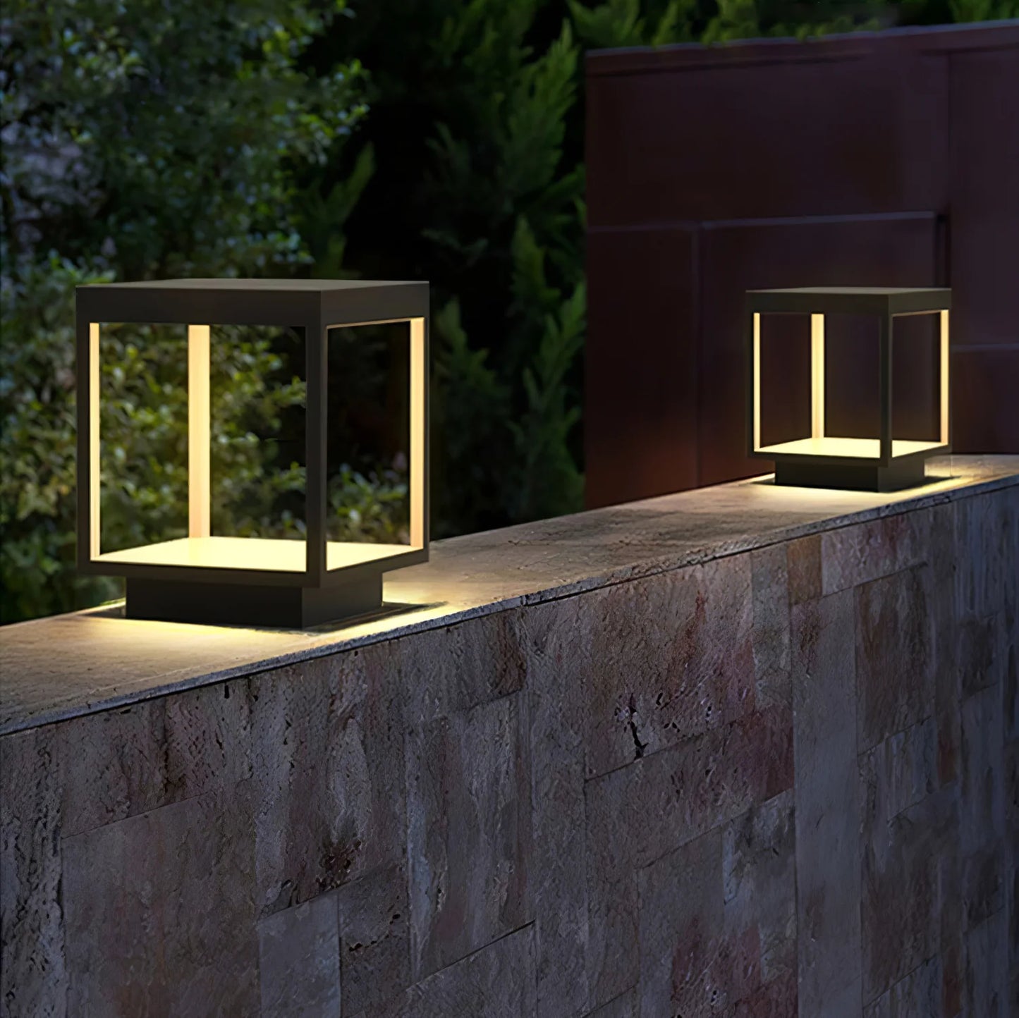 Moderne Vierkante Frame Zonne-Energie Buitenlamp