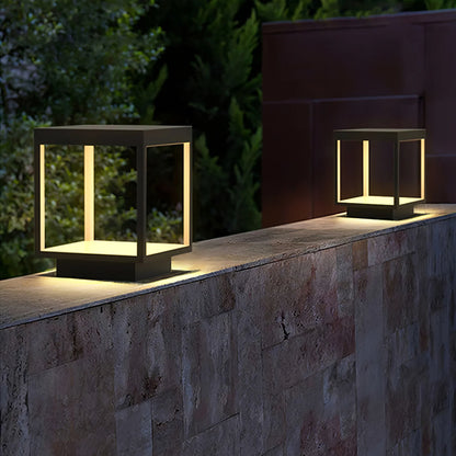 Moderne Vierkante Frame Zonne-Energie Buitenlamp