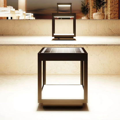 Moderne Vierkante Frame Zonne-Energie Buitenlamp