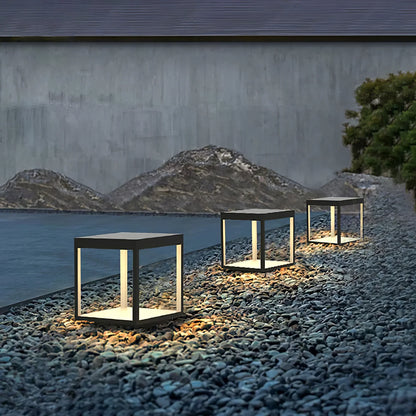 Moderne Vierkante Frame Zonne-Energie Buitenlamp