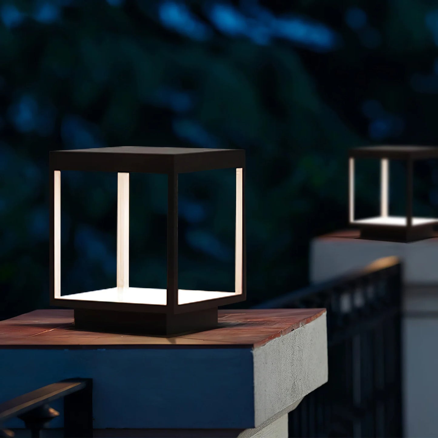 Moderne Vierkante Frame Zonne-Energie Buitenlamp