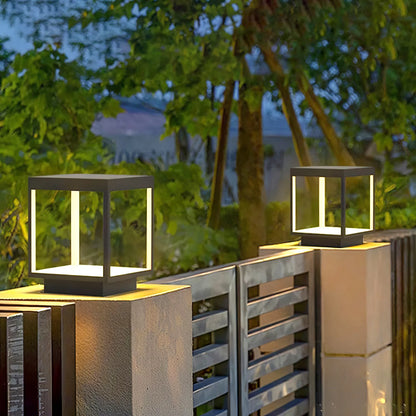 Moderne Vierkante Frame Zonne-Energie Buitenlamp
