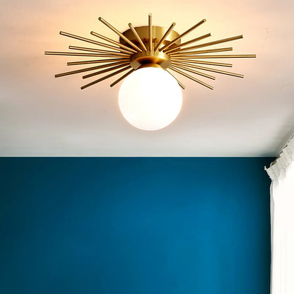 Starburst Luxe Plafondlamp van Messing & Glas
