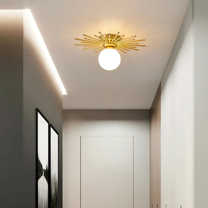 Starburst Luxe Plafondlamp van Messing & Glas