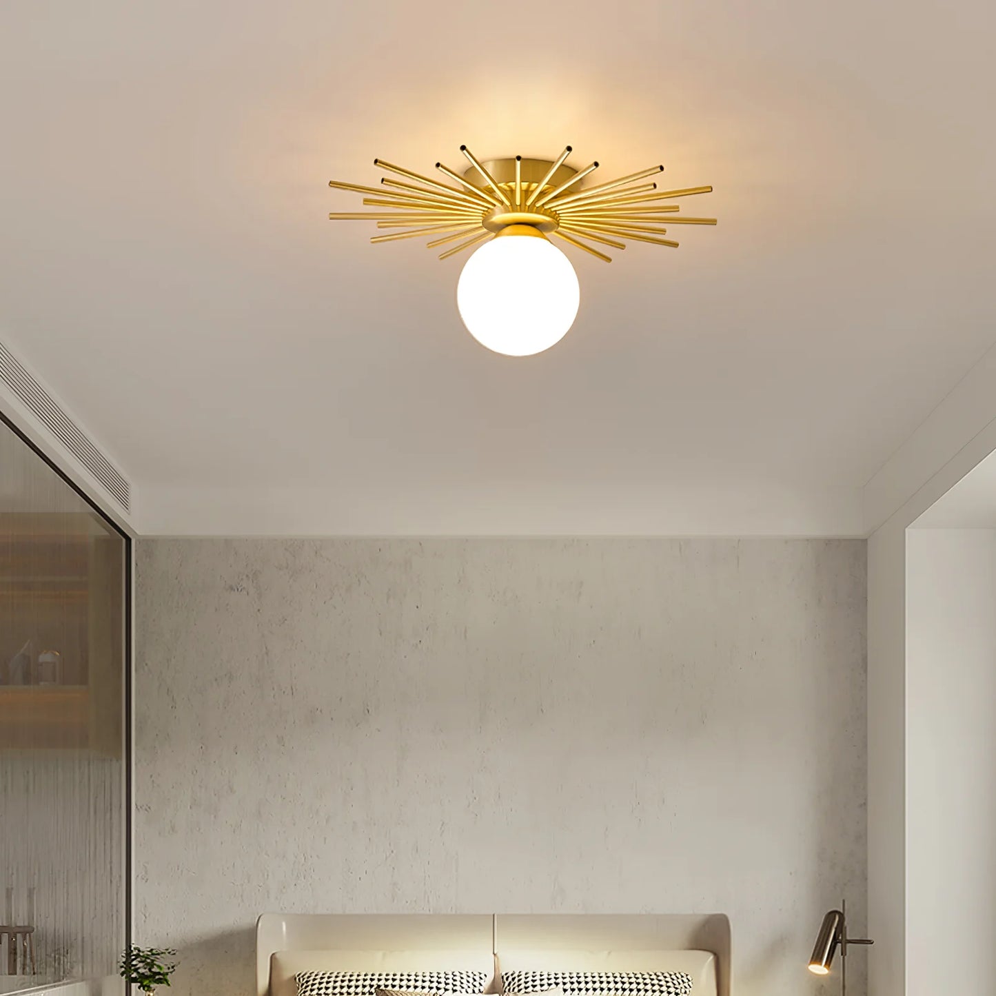 Starburst Luxe Plafondlamp van Messing & Glas