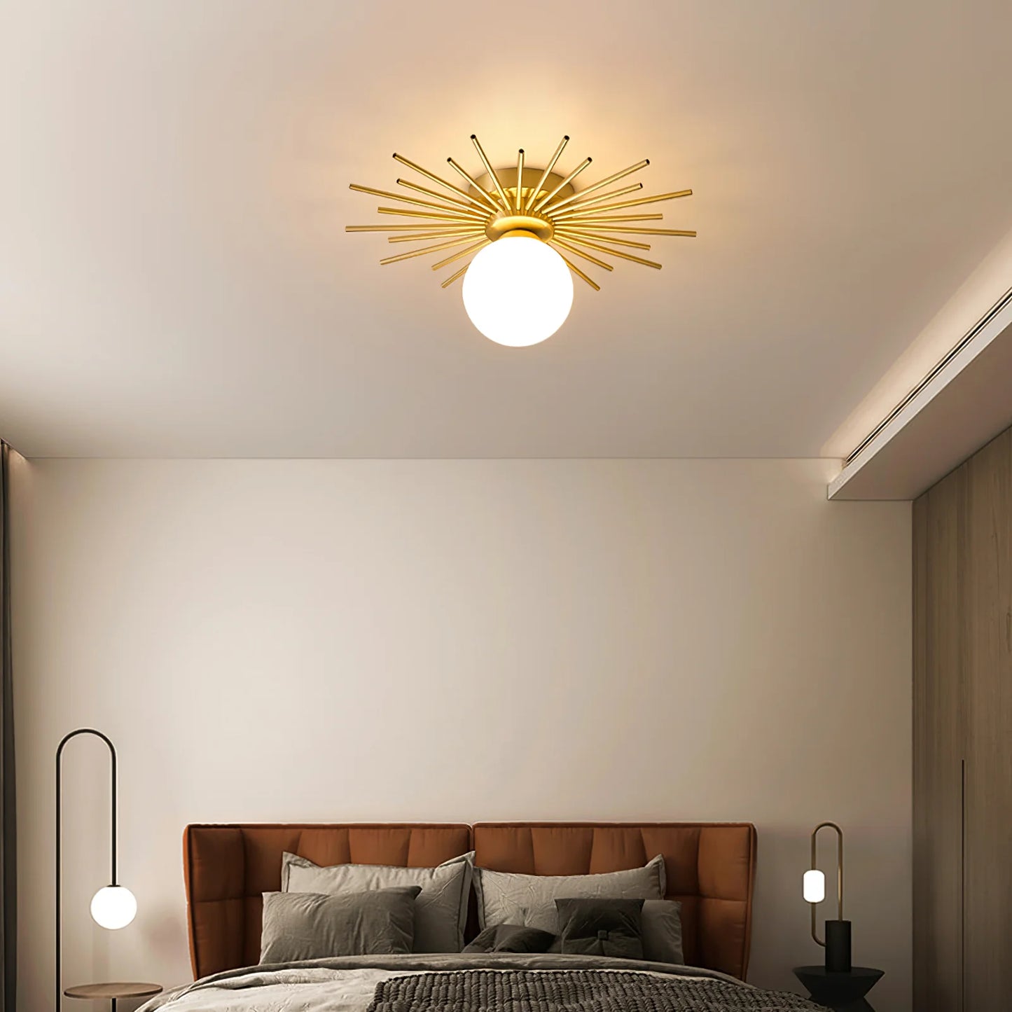 Starburst Luxe Plafondlamp van Messing & Glas