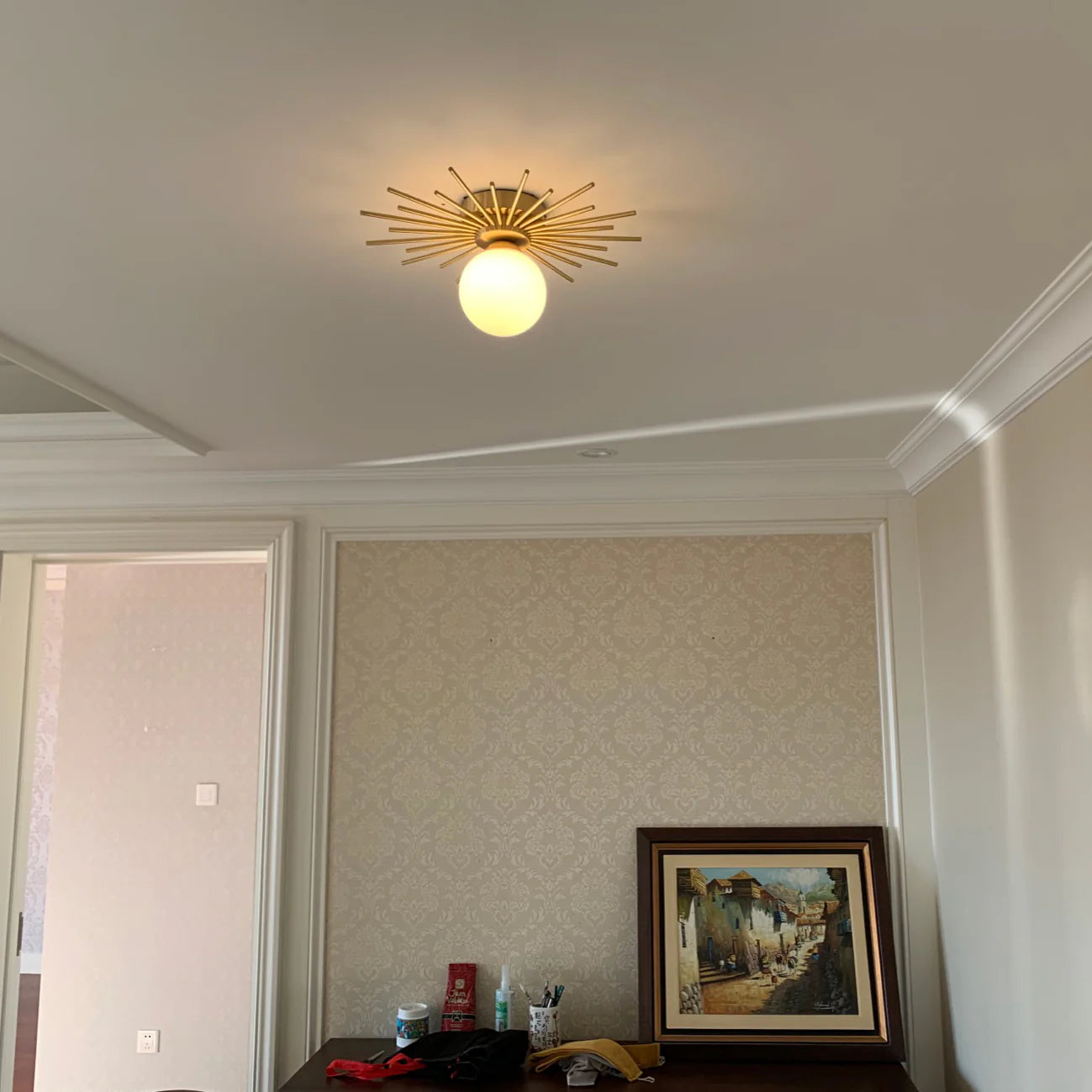 Starburst Luxe Plafondlamp van Messing & Glas