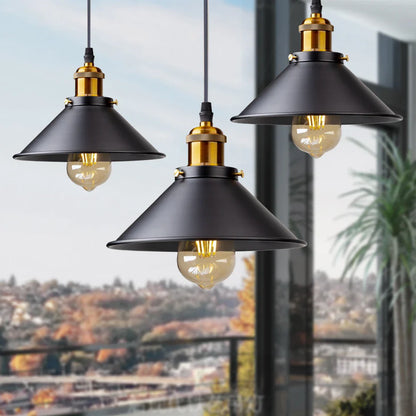 Industriële Hanglamp met 3 Retro Fittingen