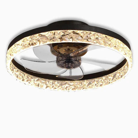 5-Blads Ronde Rustieke Plafondventilator met LED Licht