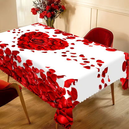 Tafelkleed Rozen Hart Polyester Romantische Tafeldecoratie