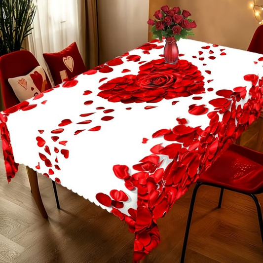 Tafelkleed Rozen Hart Polyester Romantische Tafeldecoratie