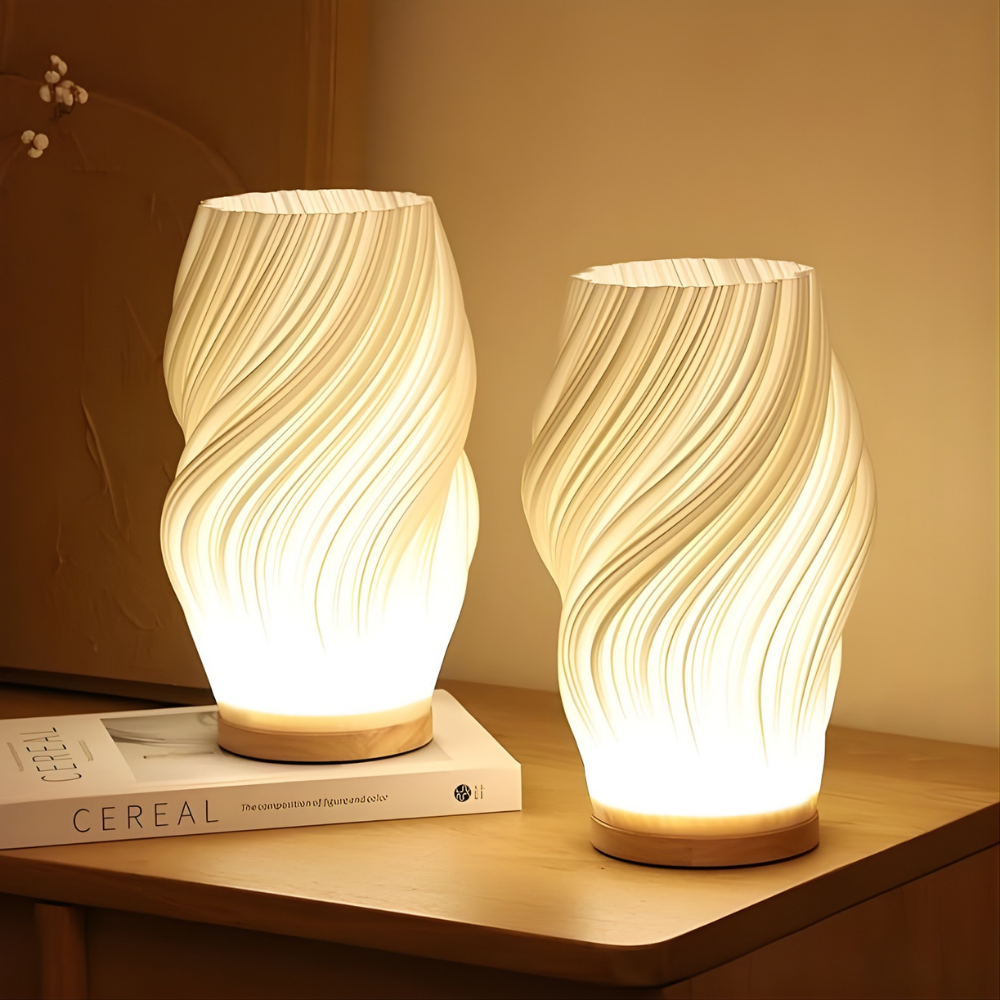 Tafellamp Design Sculpturaal Golfvorm USB Dimbaar