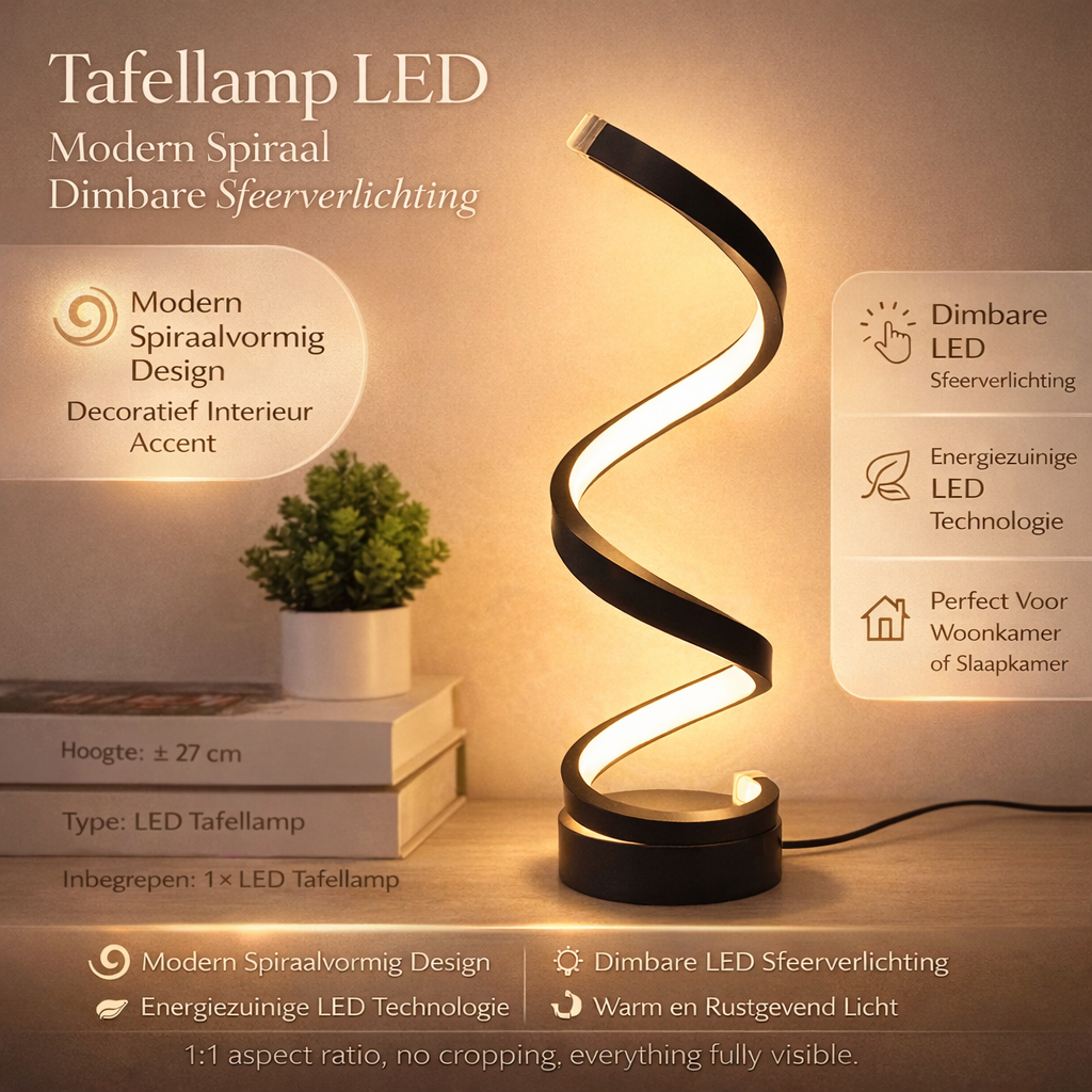 Tafellamp LED Modern Spiraal Dimbare Sfeerverlichting