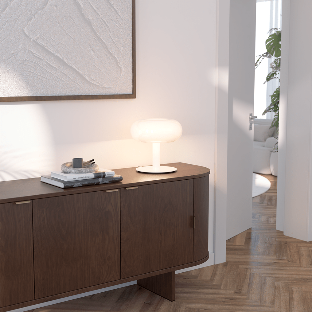Tafellamp LED Paddenstoel Design Metaal Glas Dimbaar