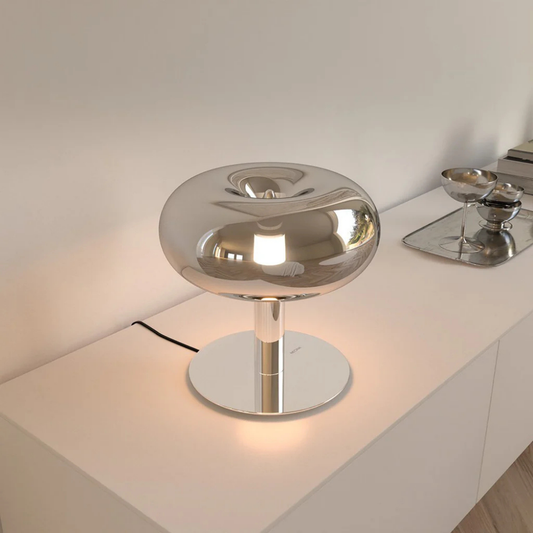 Tafellamp LED Paddenstoel Design Metaal Glas Dimbaar
