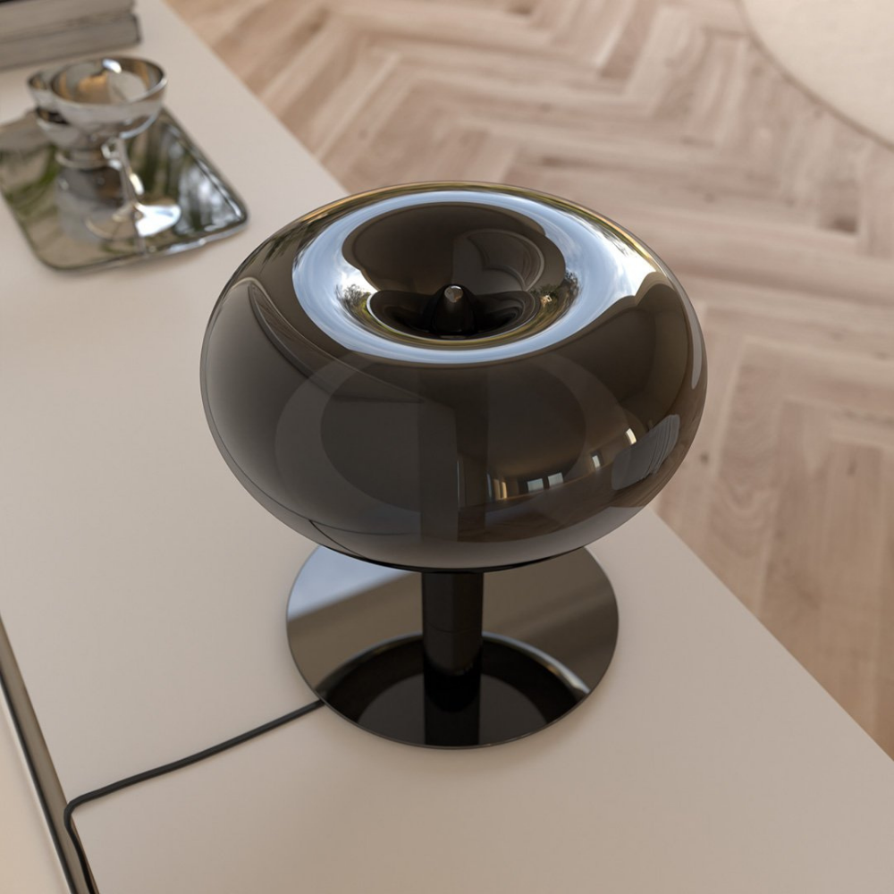 Tafellamp LED Paddenstoel Design Metaal Glas Dimbaar