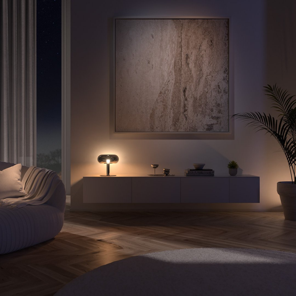 Tafellamp LED Paddenstoel Design Metaal Glas Dimbaar