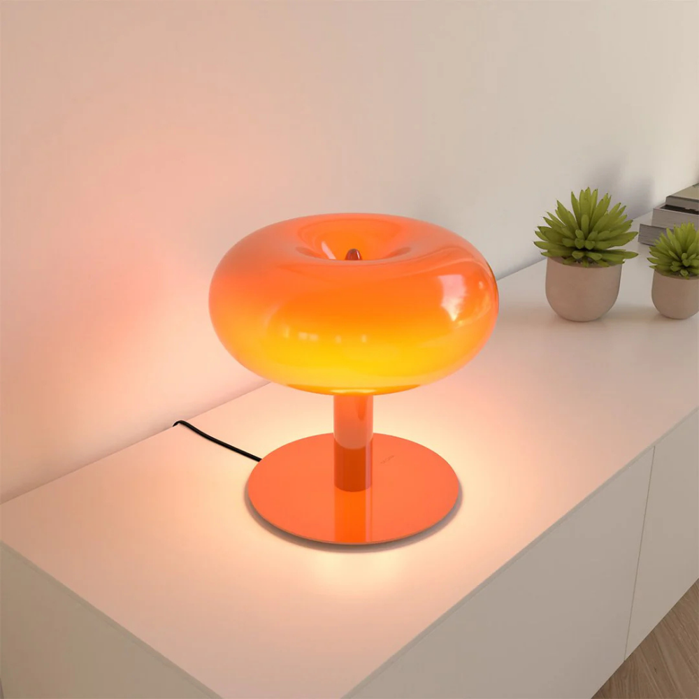 Tafellamp LED Paddenstoel Design Metaal Glas Dimbaar