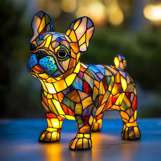Tafellamp Glas-in-lood Hond Decoratieve LED Verlichting