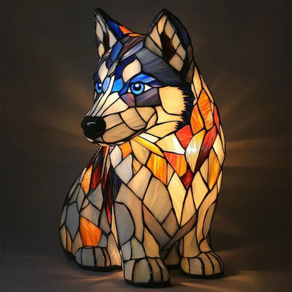Tafellamp Glas-in-lood Hond Decoratieve LED Verlichting