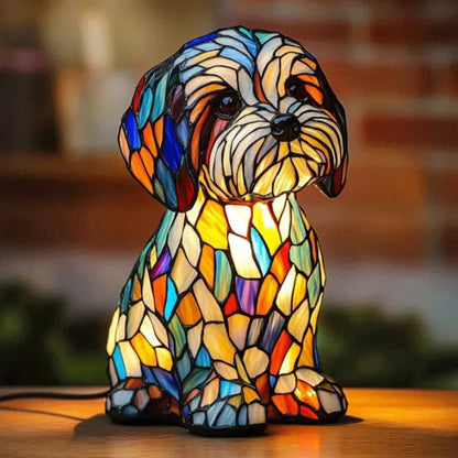 Tafellamp Glas-in-lood Hond Decoratieve LED Verlichting