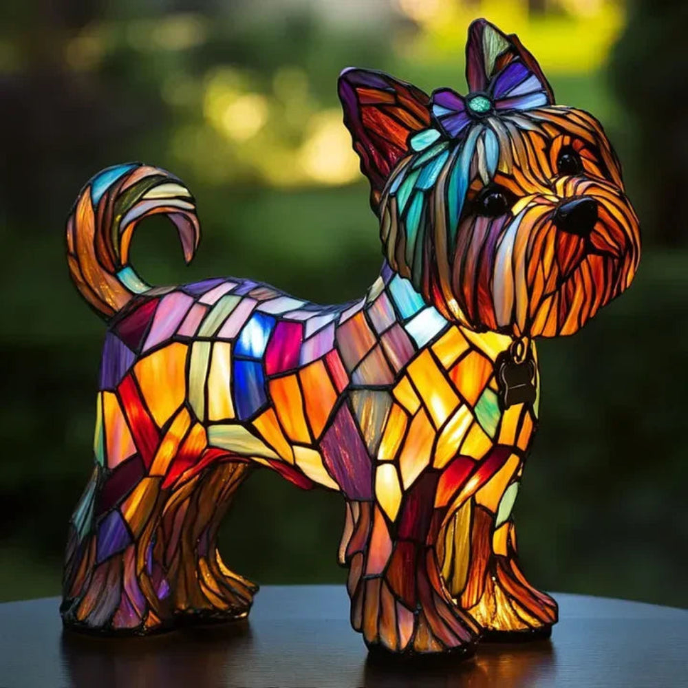 Tafellamp Glas-in-lood Hond Decoratieve LED Verlichting