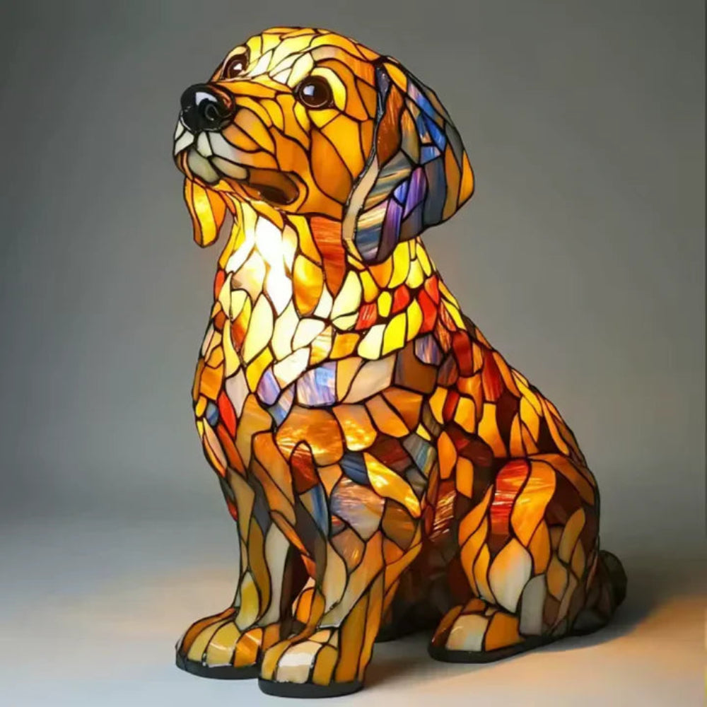 Tafellamp Glas-in-lood Hond Decoratieve LED Verlichting