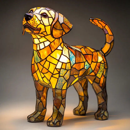 Tafellamp Glas-in-lood Hond Decoratieve LED Verlichting