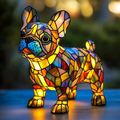 Tafellamp Glas In Lood LED Hond Decoratieve Lamp