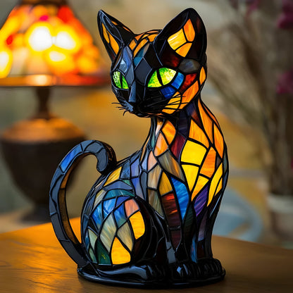 Tafellamp Kat Glasmozaïek Handgemaakt Decoratieve Verlichting