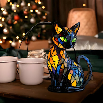 Tafellamp Kat Glasmozaïek Handgemaakt Decoratieve Verlichting
