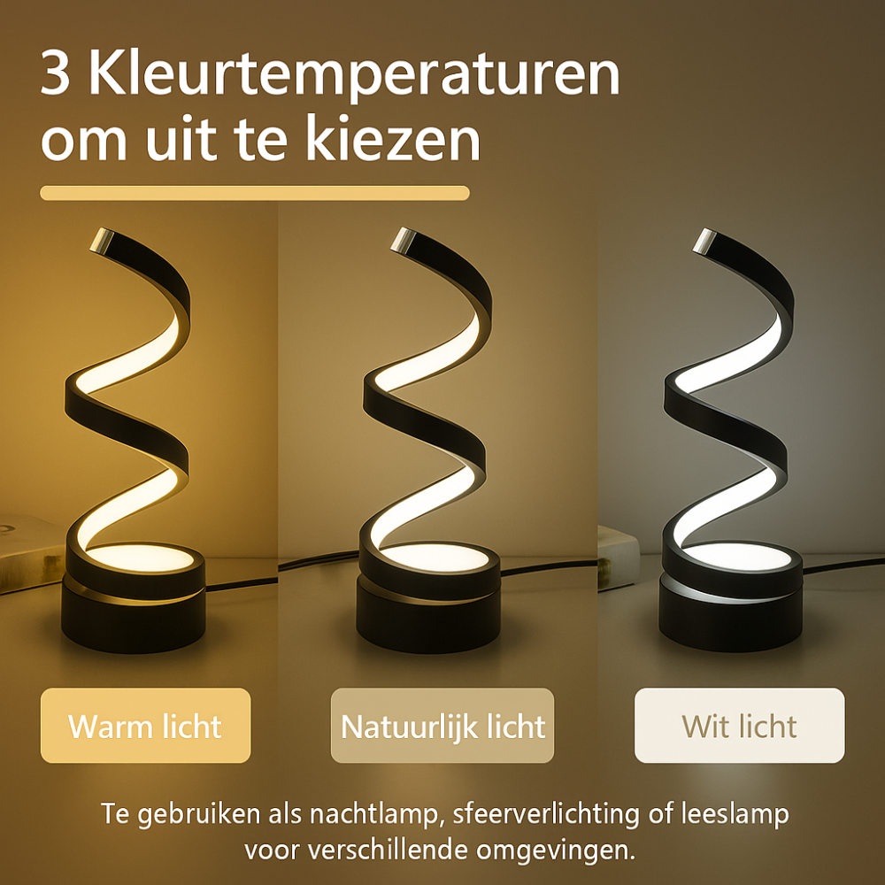 Tafellamp LED Modern Spiraal Dimbare Sfeerverlichting