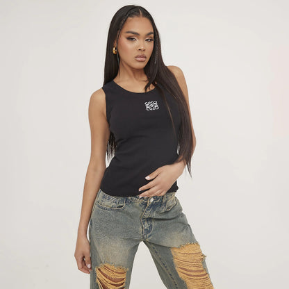 Tanktop Dames Minimalistisch Katoen Comfortabele Zomertop