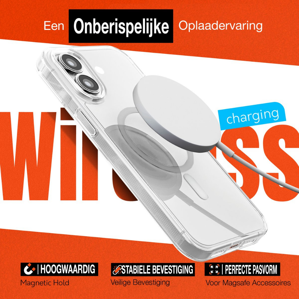 Telefoonhoesje Transparant Magneet Draadloos Opladen Bescherming