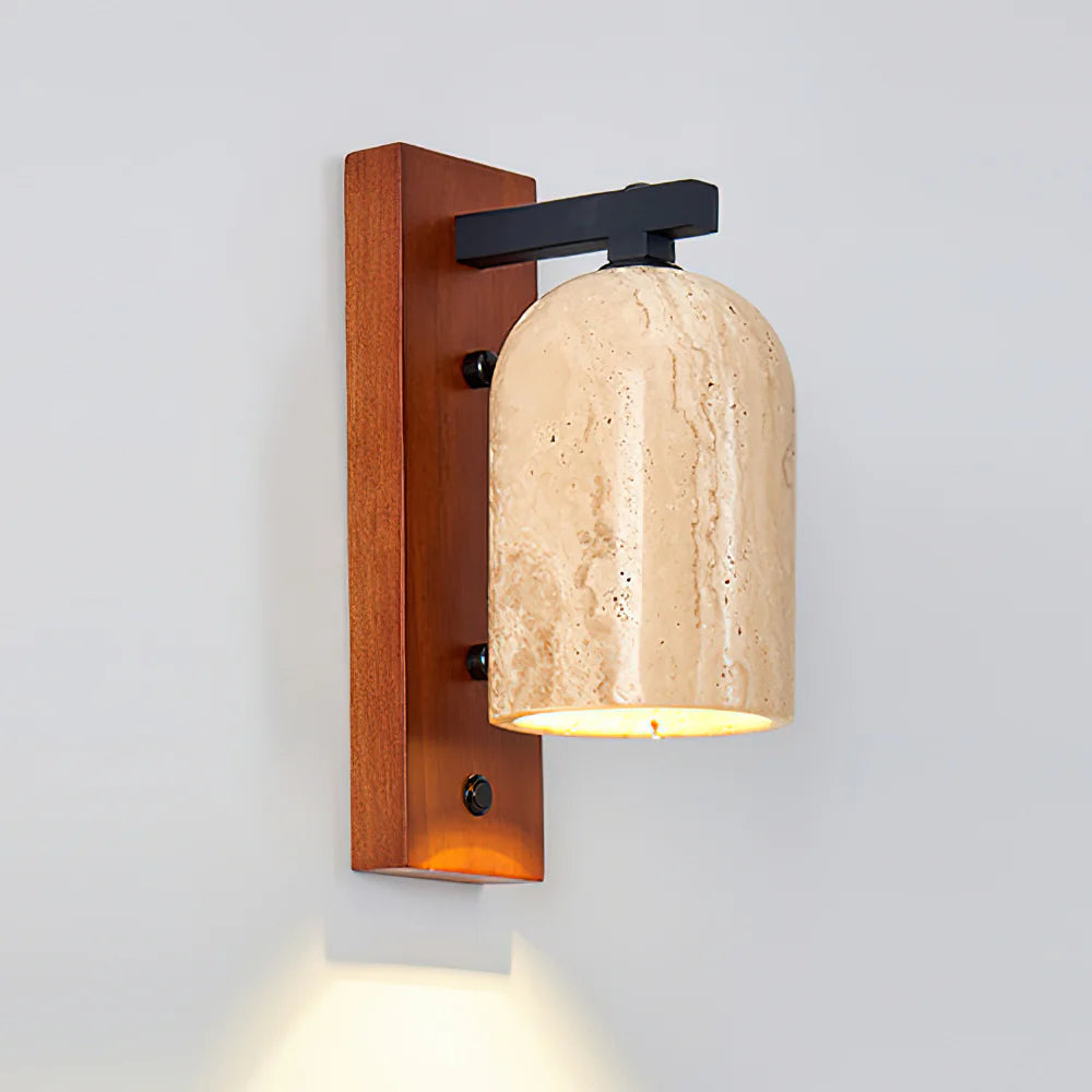 Moderne Travertin Hout Luxe Wandlamp