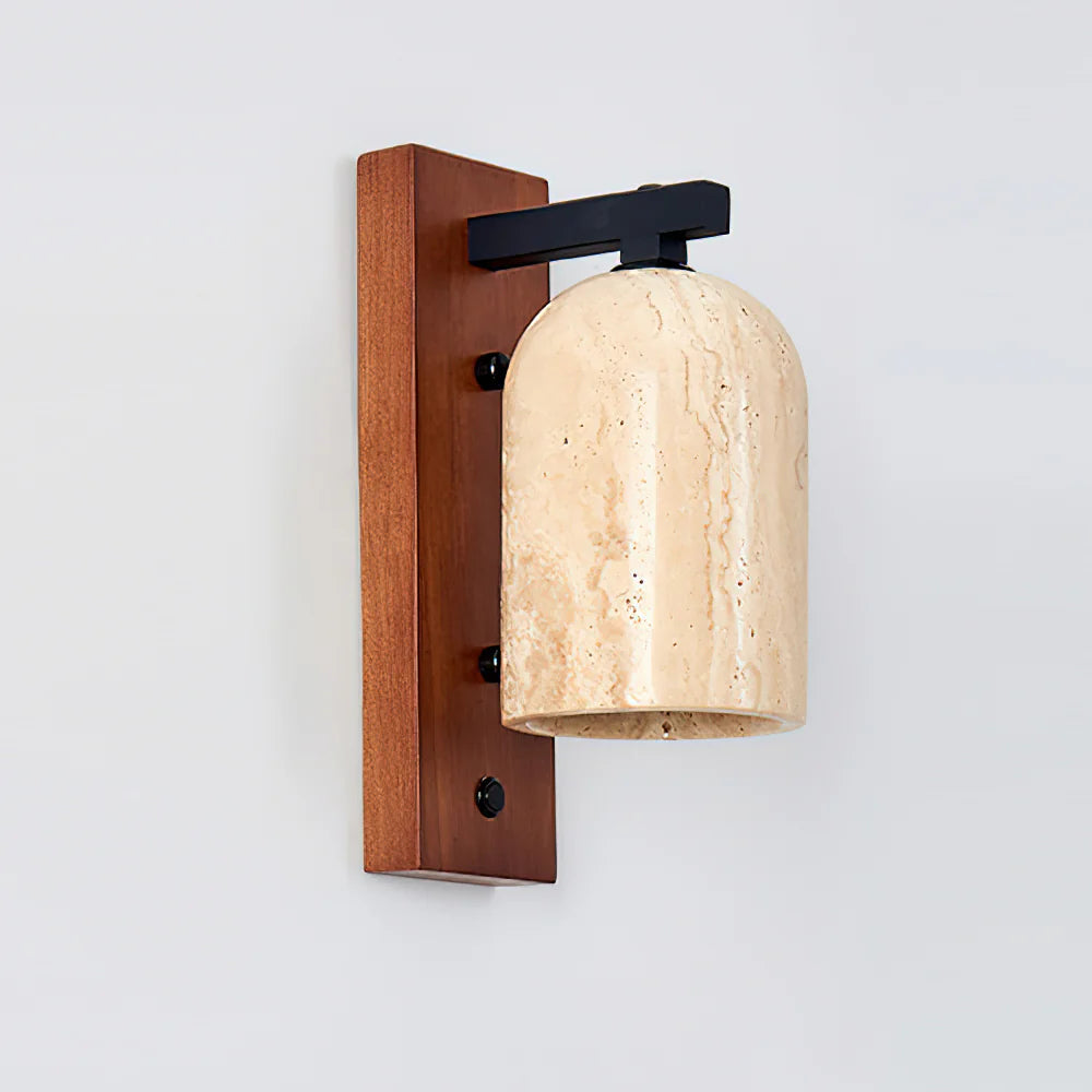 Moderne Travertin Hout Luxe Wandlamp