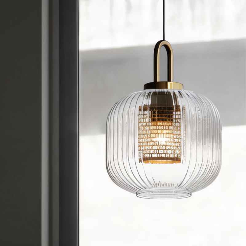 Moderne Stijlvolle Strepen Glazen Hanglamp