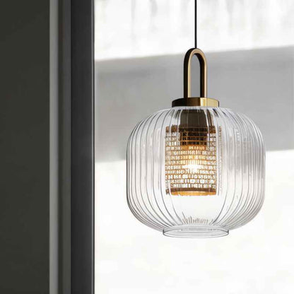 Moderne Stijlvolle Strepen Glazen Hanglamp