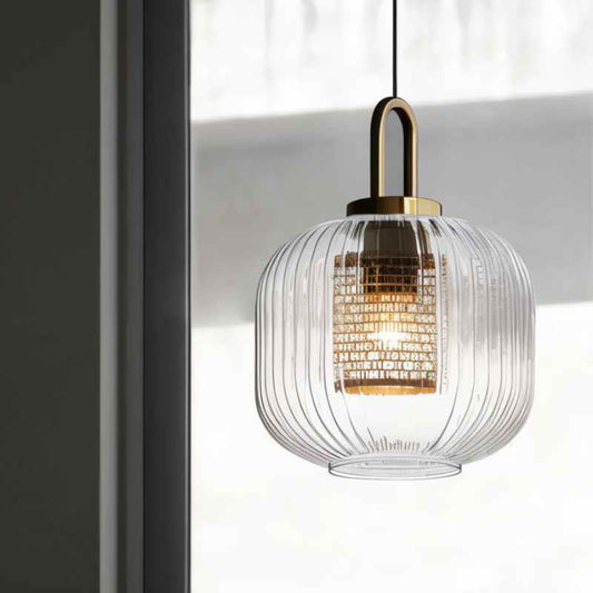 Moderne Stijlvolle Strepen Glazen Hanglamp