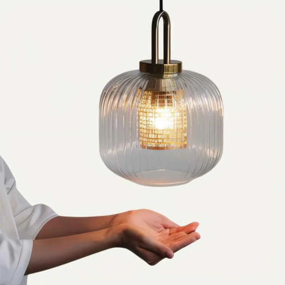 Moderne Stijlvolle Strepen Glazen Hanglamp