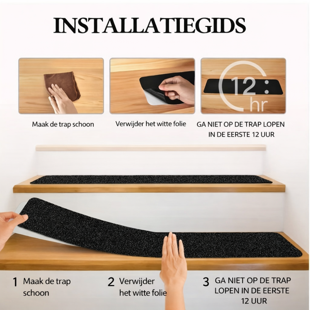 Traptreden Antislip Rubber Veiligheidsstrips Binnen Buiten
