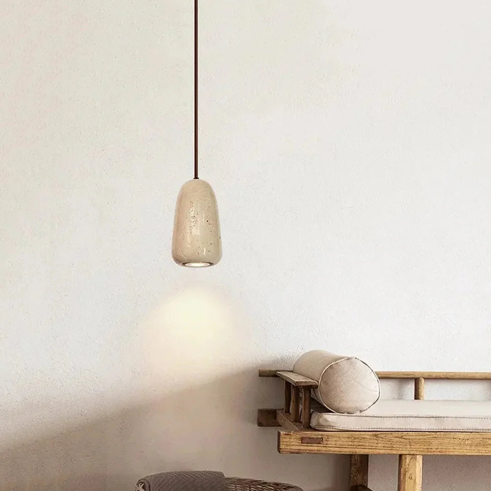Luxe Travertijn Cilindrische Hanglamp