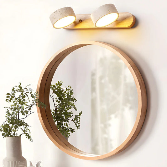 Travertin Duo Lamp Beugel Wandlamp – Natuurlijke Warmte in Modern Design