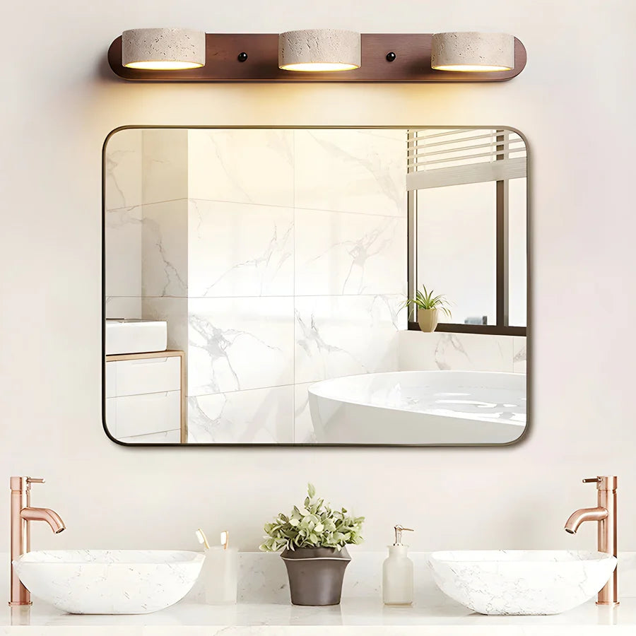 Travertin Duo Lamp Beugel Wandlamp – Natuurlijke Warmte in Modern Design