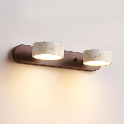 Travertin Duo Lamp Beugel Wandlamp – Natuurlijke Warmte in Modern Design