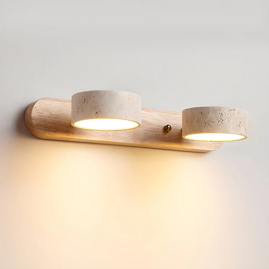 Travertin Duo Lamp Beugel Wandlamp – Natuurlijke Warmte in Modern Design