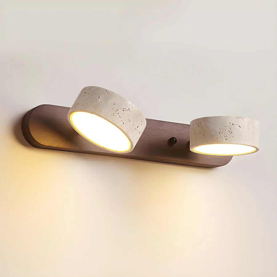 Travertin Duo Lamp Beugel Wandlamp – Natuurlijke Warmte in Modern Design