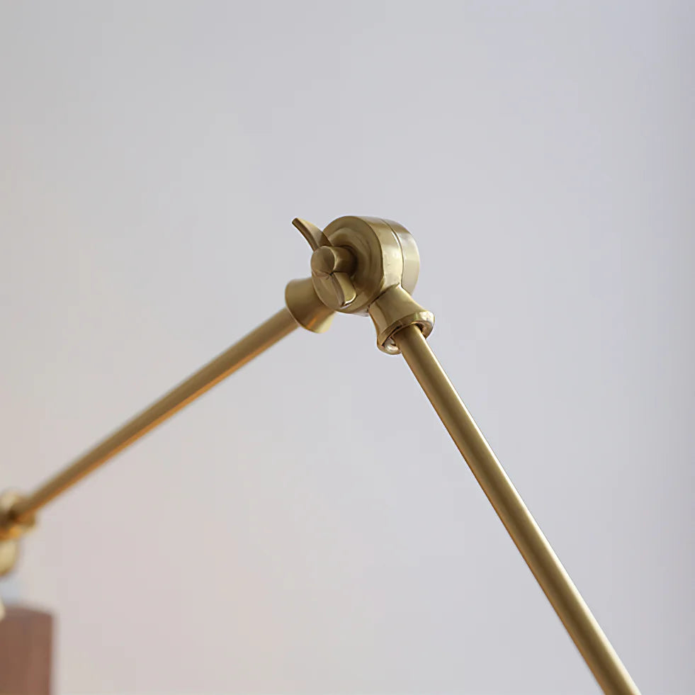 Verstelbare Troy Wandlamp in Hout en Messing