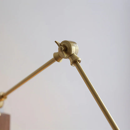 Verstelbare Troy Wandlamp in Hout en Messing
