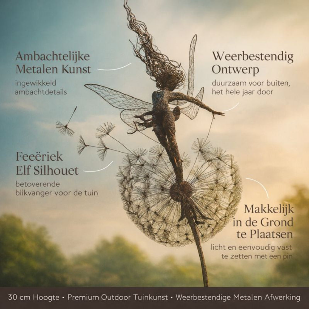 Tuindecoratie Metalen Fee Beeld Voor Tuin en Terras